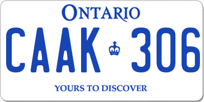 ON license plate CAAK306