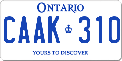 ON license plate CAAK310