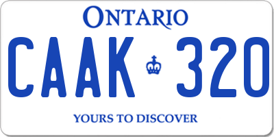 ON license plate CAAK320