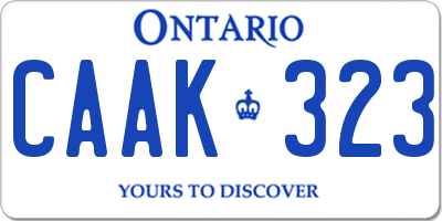 ON license plate CAAK323