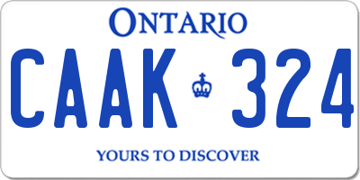 ON license plate CAAK324