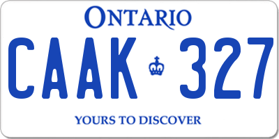 ON license plate CAAK327