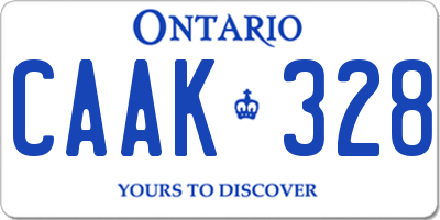 ON license plate CAAK328