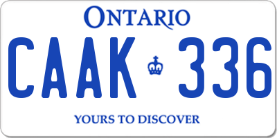 ON license plate CAAK336