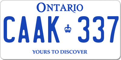 ON license plate CAAK337