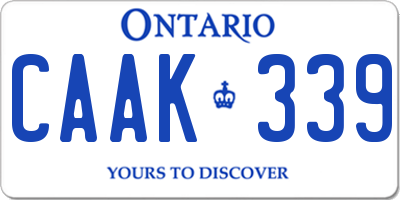 ON license plate CAAK339