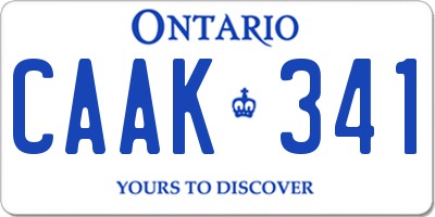 ON license plate CAAK341