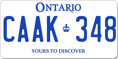 ON license plate CAAK348