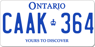 ON license plate CAAK364