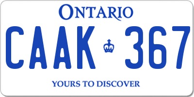 ON license plate CAAK367