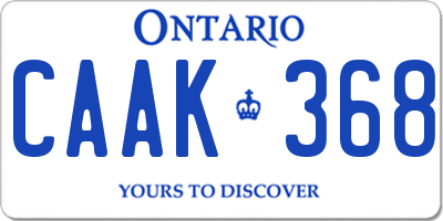 ON license plate CAAK368