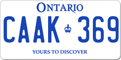 ON license plate CAAK369