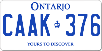 ON license plate CAAK376