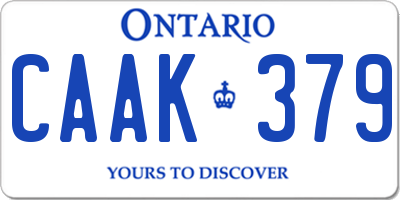 ON license plate CAAK379