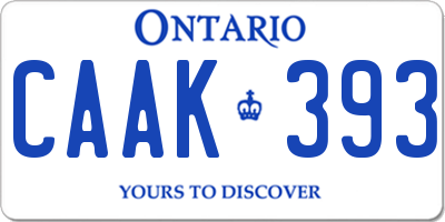 ON license plate CAAK393