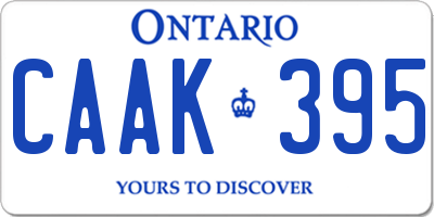 ON license plate CAAK395