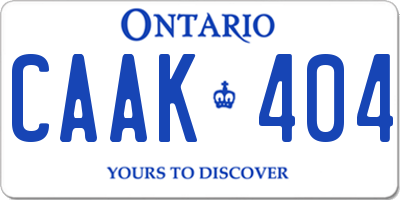 ON license plate CAAK404