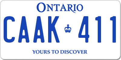 ON license plate CAAK411