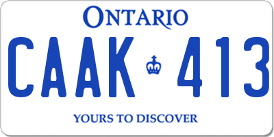 ON license plate CAAK413