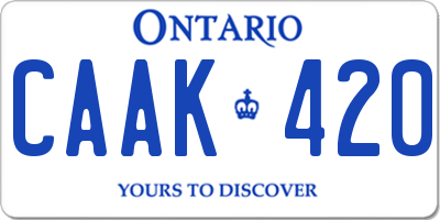 ON license plate CAAK420