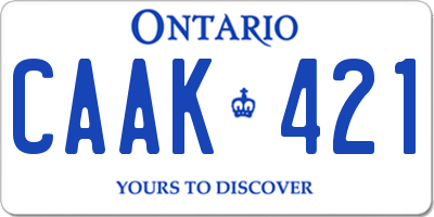 ON license plate CAAK421