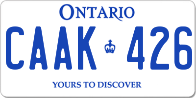 ON license plate CAAK426