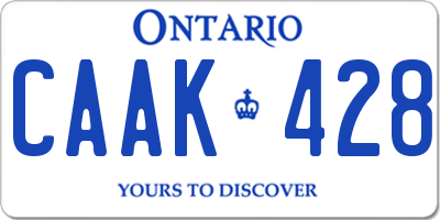 ON license plate CAAK428