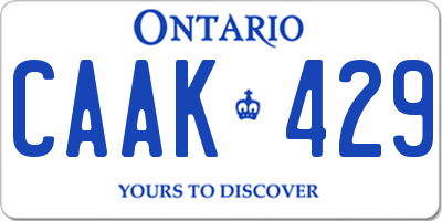 ON license plate CAAK429