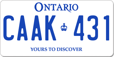 ON license plate CAAK431