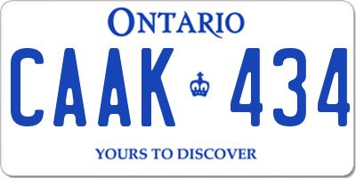 ON license plate CAAK434