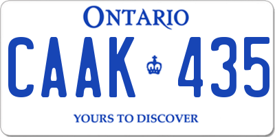 ON license plate CAAK435