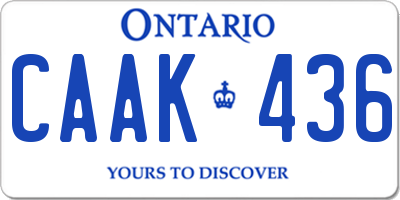 ON license plate CAAK436