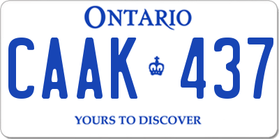 ON license plate CAAK437