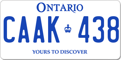 ON license plate CAAK438