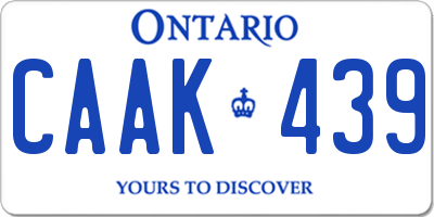 ON license plate CAAK439