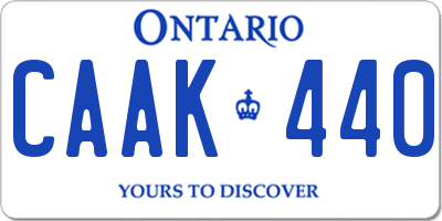 ON license plate CAAK440