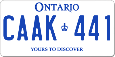 ON license plate CAAK441