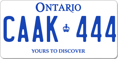 ON license plate CAAK444