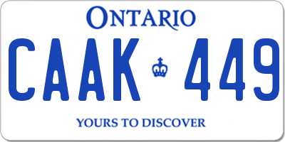 ON license plate CAAK449