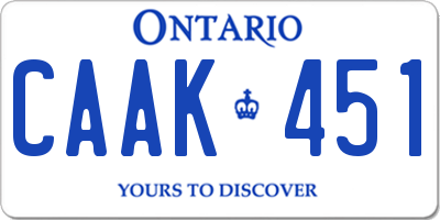 ON license plate CAAK451