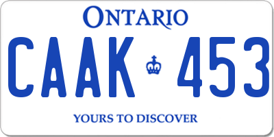 ON license plate CAAK453