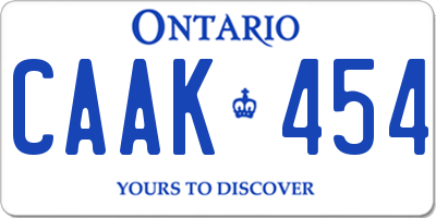 ON license plate CAAK454