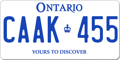 ON license plate CAAK455