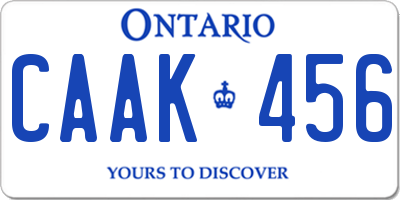 ON license plate CAAK456