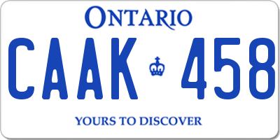 ON license plate CAAK458