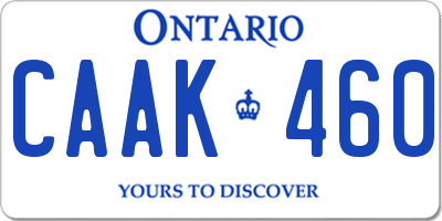 ON license plate CAAK460