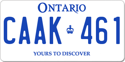 ON license plate CAAK461