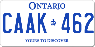 ON license plate CAAK462