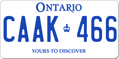 ON license plate CAAK466