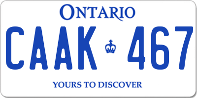 ON license plate CAAK467